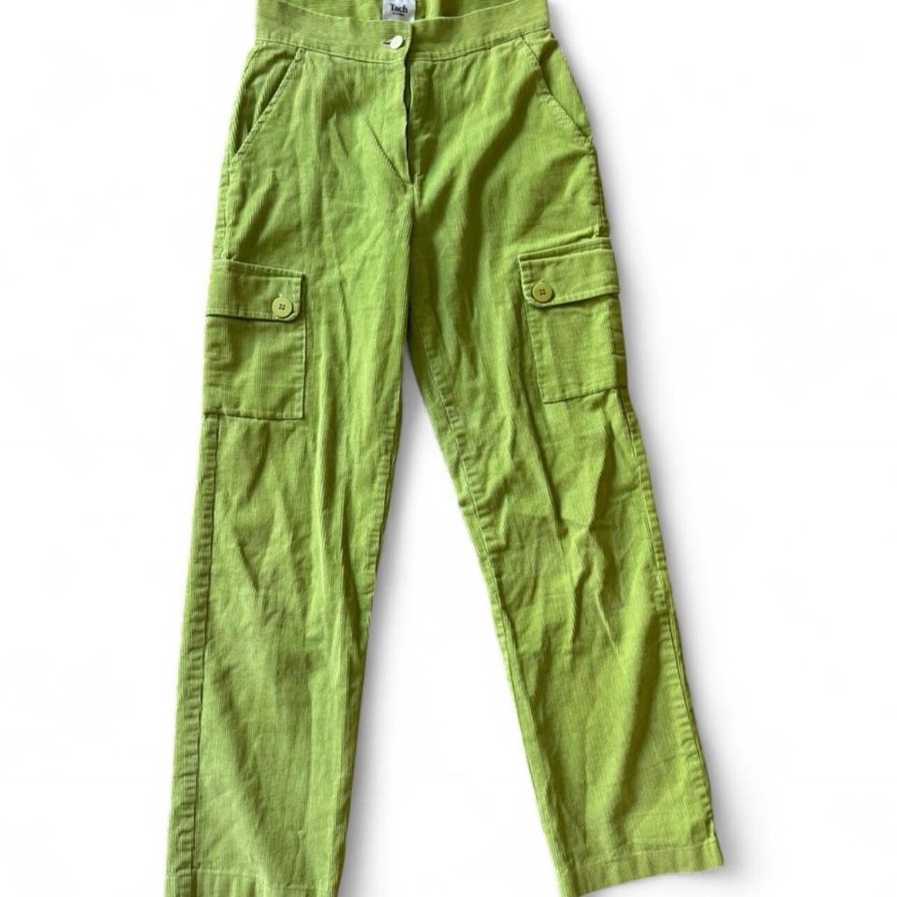 TACH Lime Green Wide Leg Cargo Pants